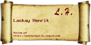 Laskay Henrik névjegykártya